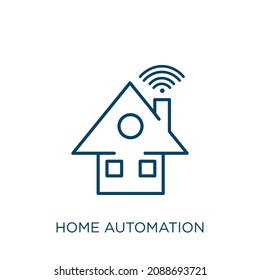 icono de automatización doméstica. Icono de contorno de automatización doméstica lineal delgado aislado en fondo blanco. Signo de automatización de hogar vectorial de línea, símbolo para web y móvil