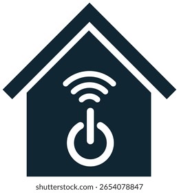 Home automation icon vector, depicting smart living and connected household devices. for real estate, smart home apps, or technology designs emphasizing convenience, efficiency, and modern comfort.