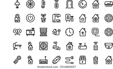 Home automation icons pack High-Quality Vector Icons Collection with Editable Stroke. Ideal for Professional and Creative Projects.