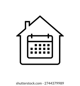 Home automation schedule icon. Smart house control sign and symbol. Programmable domestic planning system. Vector illustration isolated on white background.