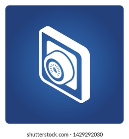 home automation sensor control switch icon solid isometric design on blue background