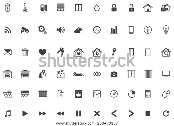 Home Automation Smart Home Icon Set Stock Vector Royalty Free