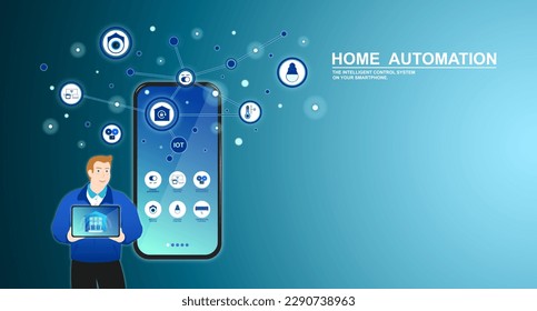 Home automation, Smart home intelligent system, Application on smartphone for security camera, Electric appliance or Device control, Infographic program for monitoring or management in the buildings.