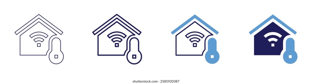 Home automation solutions icon in 4 different styles. Thin Line, Line, Bold Line, Duotone. Duotone style. Editable stroke.