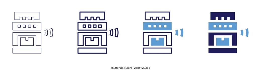 Home automation system icon in 4 different styles. Thin Line, Line, Bold Line, Duotone. Duotone style. Editable stroke.