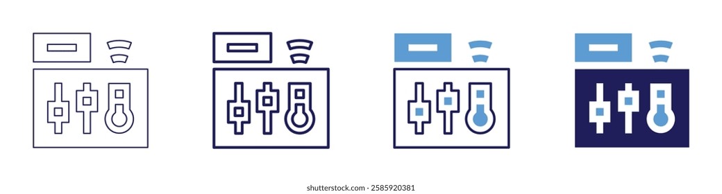 Home automation systems for security icon in 4 different styles. Thin Line, Line, Bold Line, Duotone. Duotone style. Editable stroke.