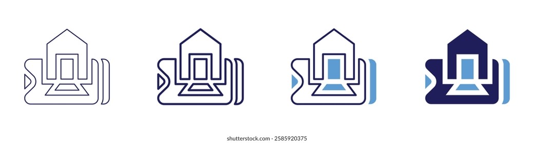 Home automation troubleshooting icon in 4 different styles. Thin Line, Line, Bold Line, Duotone. Duotone style. Editable stroke.