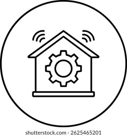 Startseite Automatisierung, Vektorsymbol. Kann für Druck-, Mobil- und Web-Anwendungen verwendet werden.