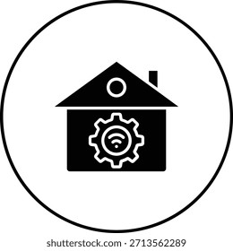 Startseite Automatisierung, Vektorsymbol. Kann für Druck-, Mobil- und Web-Anwendungen verwendet werden.