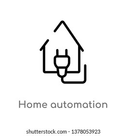 home automation vector line icon. Simple element illustration. home automation outline icon from smart home concept. Can be used for web and mobile