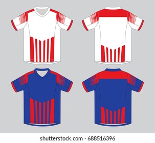 Home And Away Football Shirt Design Vector, Front And Back Views.