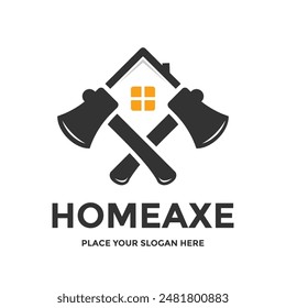 Home axe vector logo template. This design use axe and home symbol. Suitable for renovation, construction.