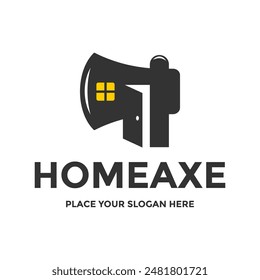 Home axe vector logo template. This design use axe and home symbol. Suitable for renovation, construction.