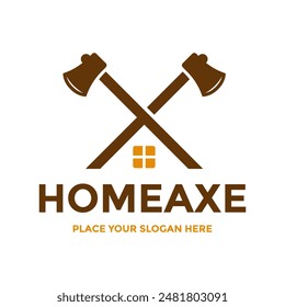 Home axe vector logo template. This design use axe and home symbol. Suitable for renovation, construction.