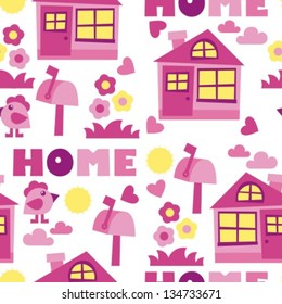 home background -Â?Â? vector illustration, dear father's house, seamless background