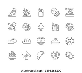 Home bakery line icons, signs, vector set, outline illustration concept 