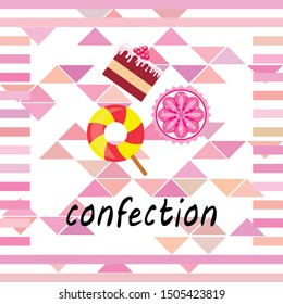 Home bakery vector illustration of birthday cake, capcake and sweets . Design idea for poster, cards and advertisment.