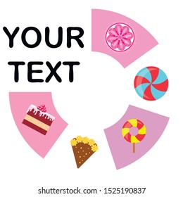 Home bakery vector illustration of birthday cake, capcake and sweets . Design idea for poster, cards and advertisment