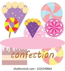 Home bakery vector illustration of birthday cake, capcake and sweets . Design idea for poster, cards and advertisment