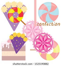 Home bakery vector illustration of birthday cake, capcake and sweets . Design idea for poster, cards and advertisment