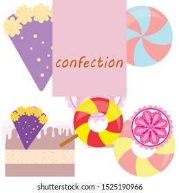 Home bakery vector illustration of birthday cake, capcake and sweets . Design idea for poster, cards and advertisment