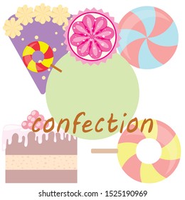 Home bakery vector illustration of birthday cake, capcake and sweets . Design idea for poster, cards and advertisment