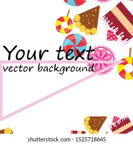 Home bakery vector illustration of birthday cake, capcake and sweets . Design idea for poster, cards and advertisment.