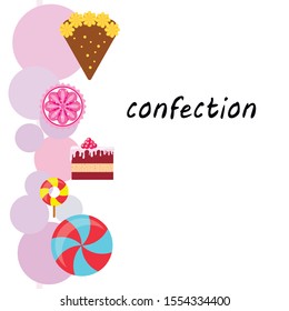 Home bakery vector illustration of birthday cake, capcake and sweets . Design idea for poster, cards and advertisment