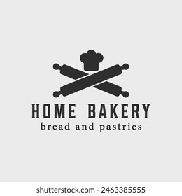 home bakery vintage logo simple minimalist vector illustration template icon graphic design