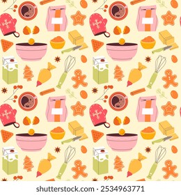 Home baking seamless pattern. Vector illustration