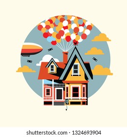home in baloons
