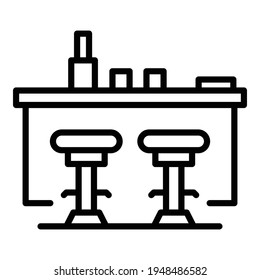 Home bar counter icon. Outline Home bar counter vector icon for web design isolated on white background
