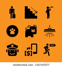 home, barn, standing and shape icon set. Vector illustration for web and design.