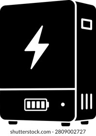 Home battery energy storage system icon for residential backup power