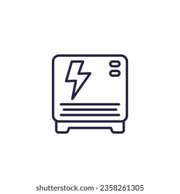 Home-Akku-Symbol, Sicherungssystem-Linie, Vektorgrafik