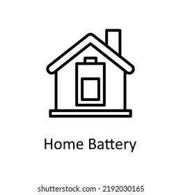 Home Battery vector Outline Icon Design illustration on White background. EPS 10 File