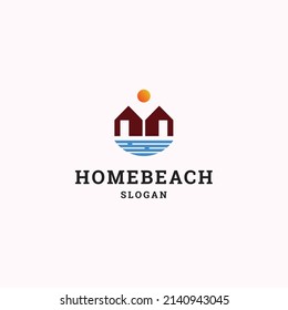 Home beach logo icon design template vector illustration
