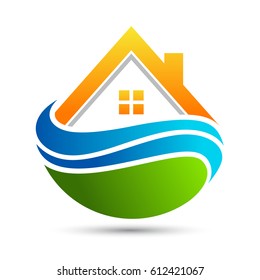 Home Beach Logo Template