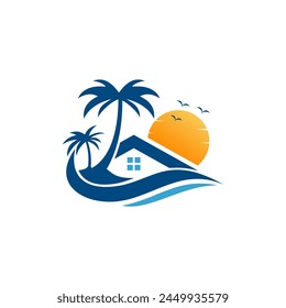 Home Beach Palm Logo Design