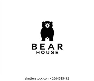 home of the bear animal logo vector