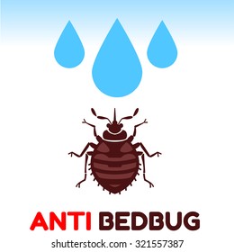 Home bedbug vector illustration - set of household pests in pure style