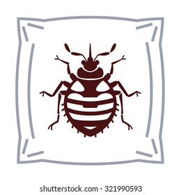 Home bedbug vector illustration - set of household pests in pure style