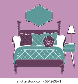 Home and bedroom decoration style vector background template