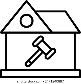 Home Bid Line Icon Vector Design