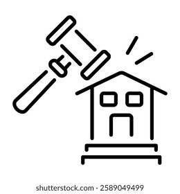 Home bidding icon in linear style 