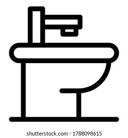 Home bidet icon. Outline home bidet vector icon for web design isolated on white background