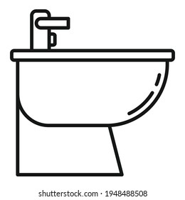 Home bidet icon. Outline Home bidet vector icon for web design isolated on white background