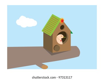 home with bird