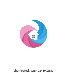 Home bird logo design vector template