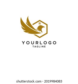 Home bird logo vector design template